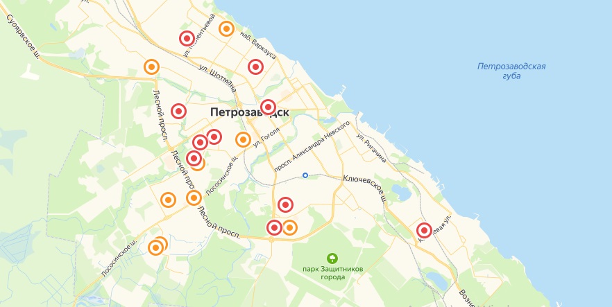 Карта петрозаводска с улицами и номерами домов петрозаводск