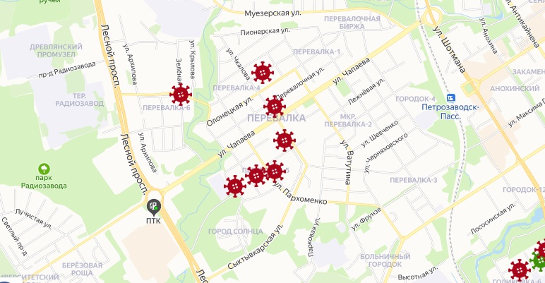 Карта распространения коронавируса в петрозаводске на сегодня