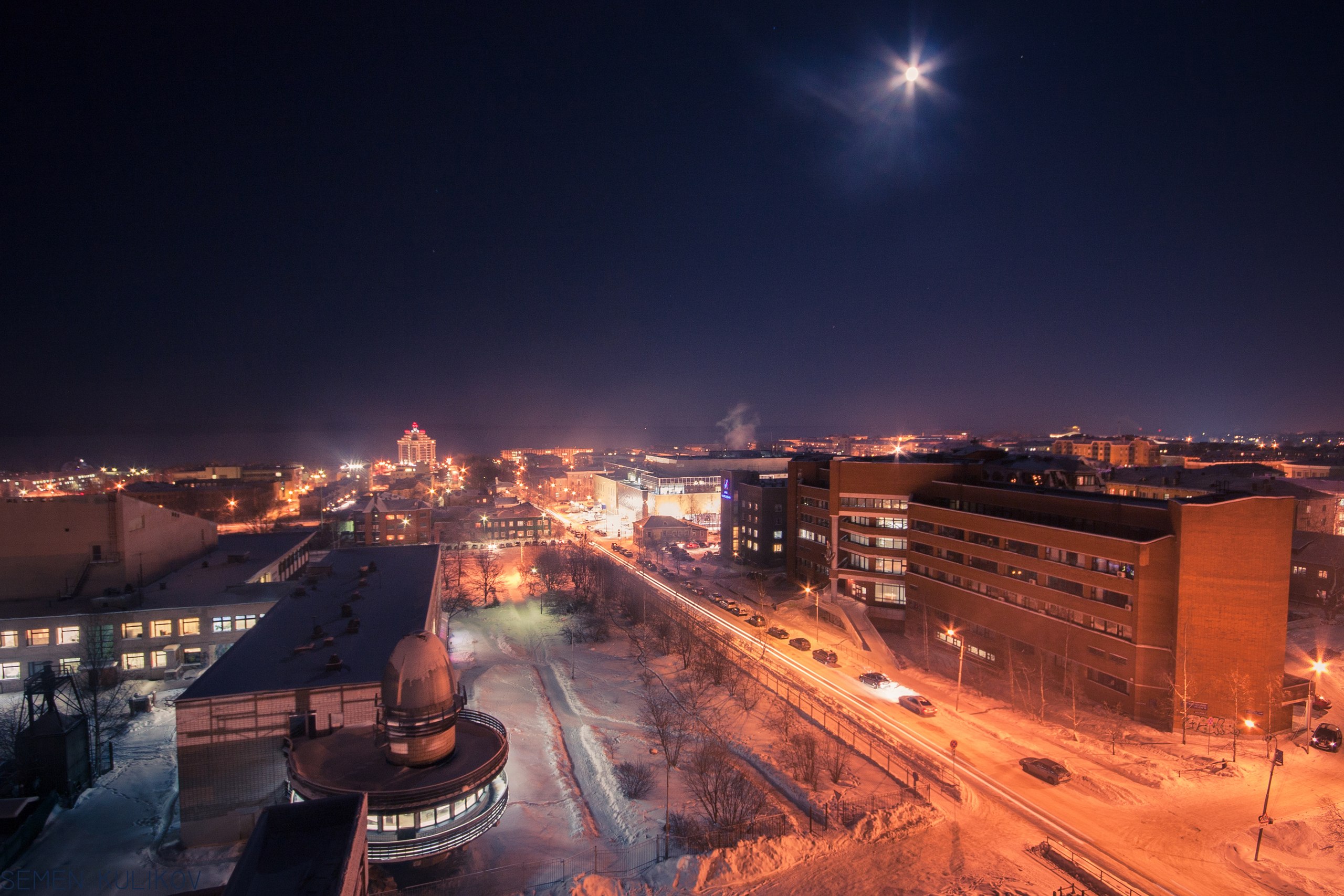 Зимний ночной Петрозаводск