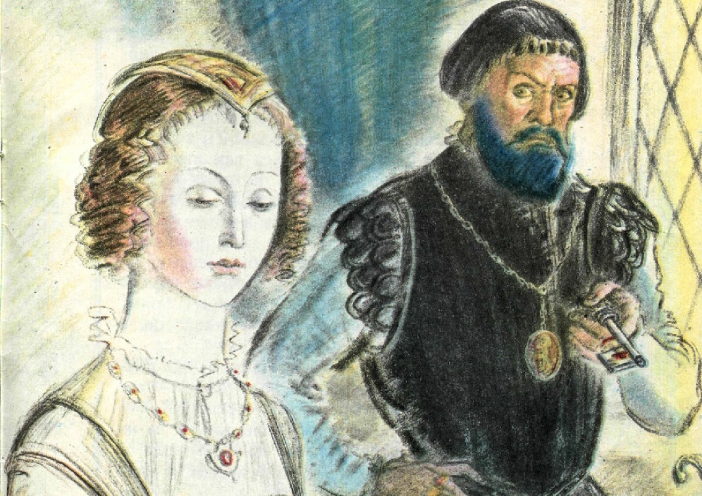 Какого цвета борода фигурировала в прозвище аристократа убивавшего своих жен