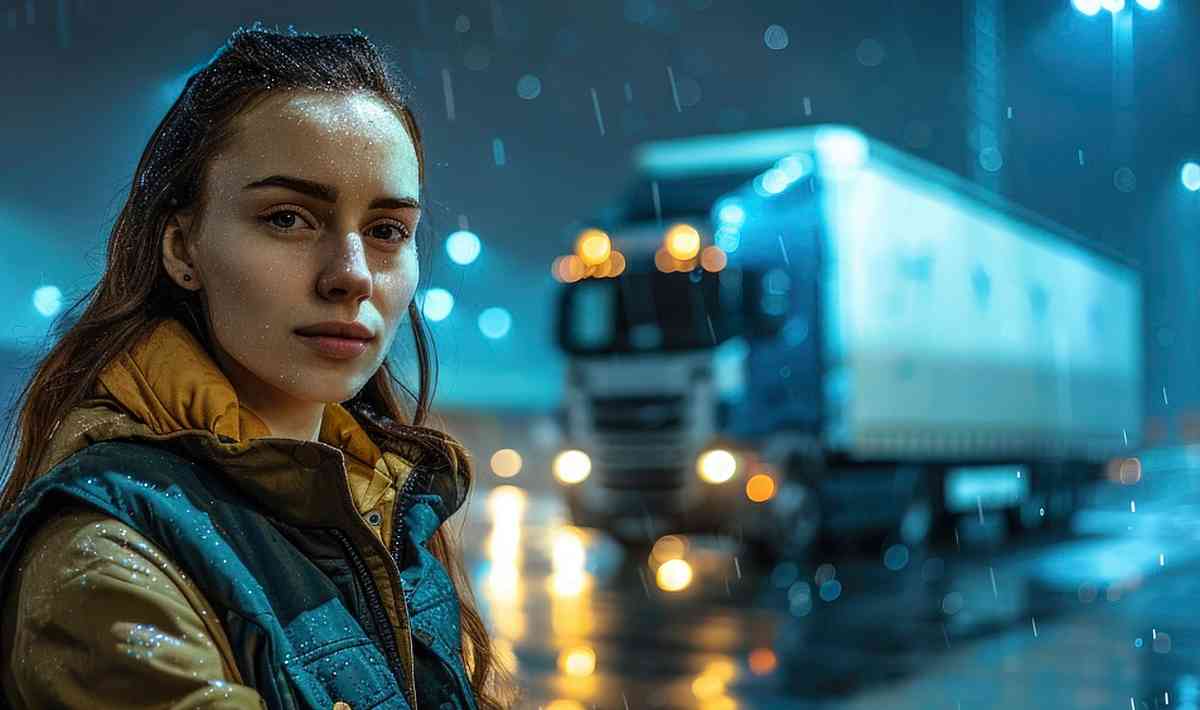 девушка и грузовик девушка и грузовик