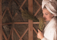 девушка в бане