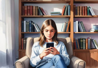 девушка читает