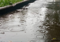 Лужа во время дождя