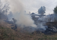 Пожар в поселке Гимолы