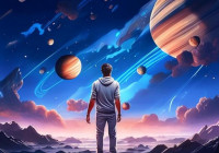 человек на фоне вселенной