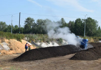 Ворошение бурта перед замером