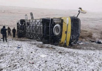 Перевернувшийся автобус