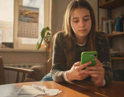 девушка с телефоном