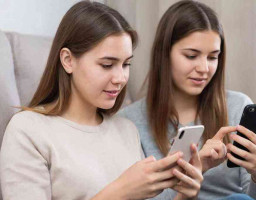 девушки с телефонами