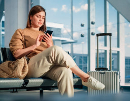 девушка с телефоном