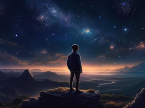 человек под звездным небом