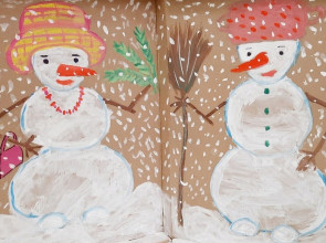 рисунки со снеговиком