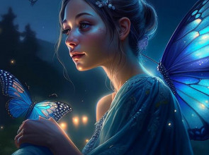 девушка с бабочками