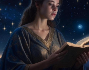 девушка-астролог с книгой