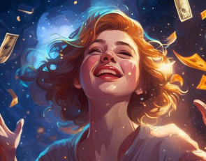 девушка радуется