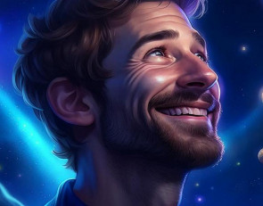 мужчина радуется