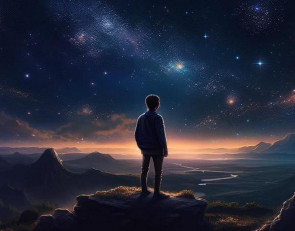 человек под звездным небом