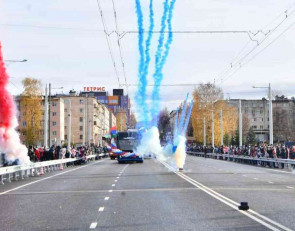 открытие Лобановского моста