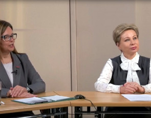 Лариса Подсадник и Татьяна Тишкова в студии