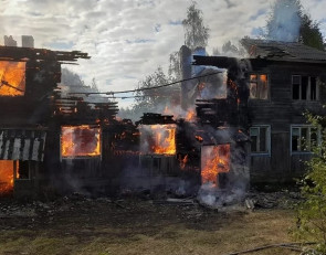 Пожар в селе Реболы