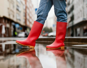 девушка в сапогах