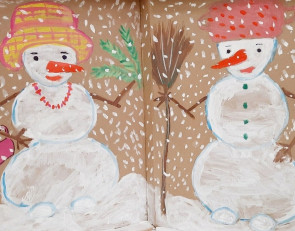 рисунки со снеговиком