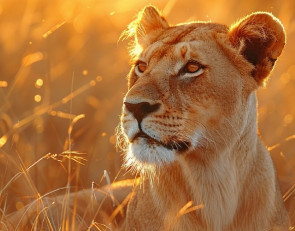 Лев на природе