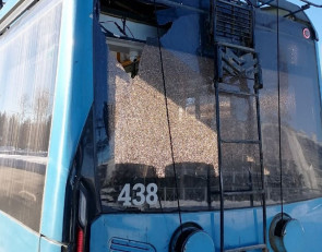 Пострадавший троллейбус