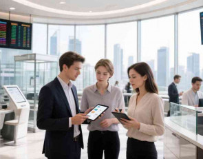 люди в банке