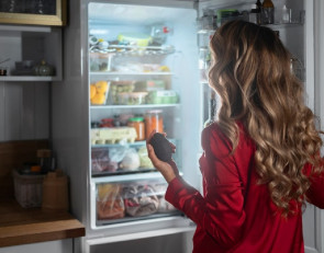 У холодильника