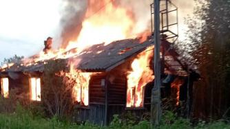 Пожар в селе Реболы