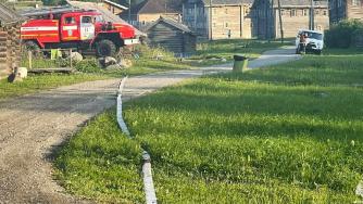 учения пожарных на острове кижи