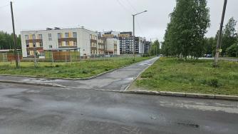 Улица Петрозаводска в пасмурную погоду.
