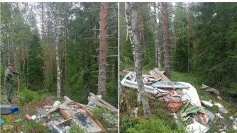 свалка мусора в лесу