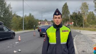 полицейская на месте гибели пешехода