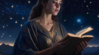 девушка-астролог с книгой