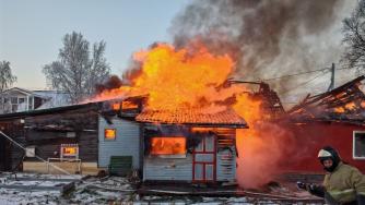 Пожар в Кеми