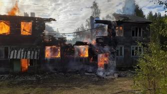 Пожар в селе Реболы