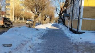 Гололед на улицах Сортавалы