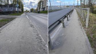 песок на тротуаре