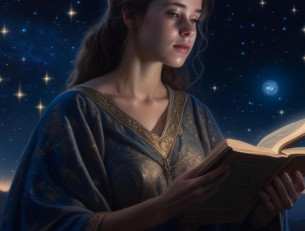 девушка-астролог с книгой