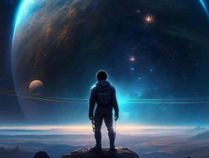 космонавт в космосе