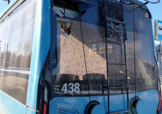 Пострадавший троллейбус