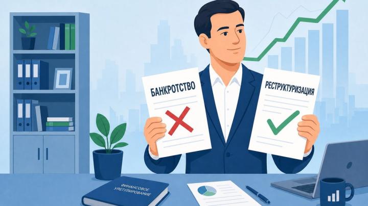 иллюстрация по теме: реструктуризация и банкротство