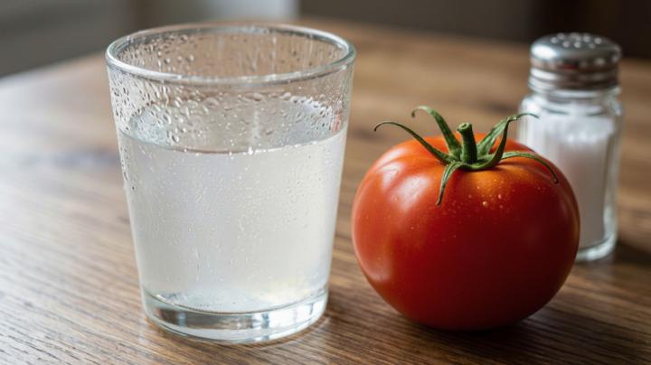 Стакан водки и закуска на столе
