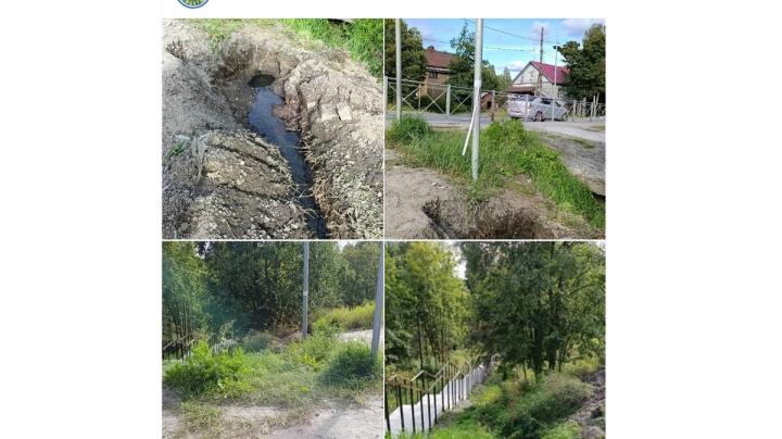 канализационные стоки у парка в Лахденпохье