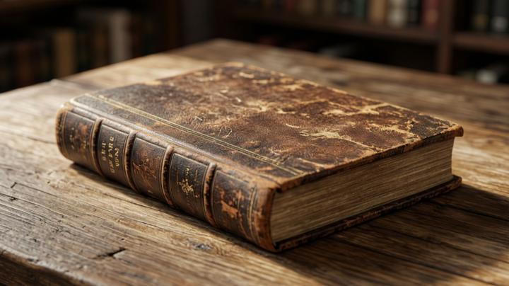 раритетная книга лежит на столе