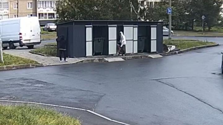 подростки крутятся у мусорной площадки