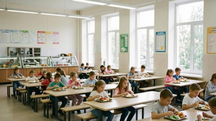 Школьная столовая. Фото сгенерировано Алисой AI БН